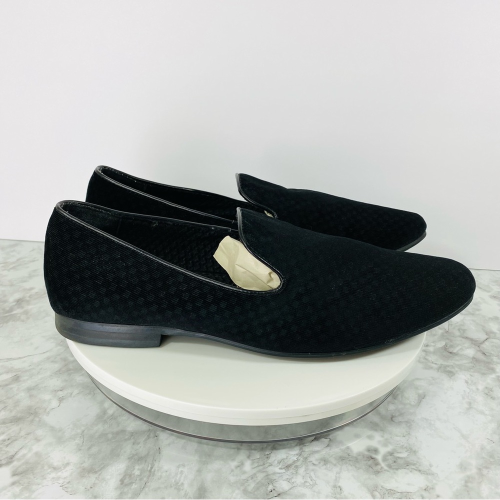 Giorgio Brutini Quilted Velvet Velour Loafers Mens Sz 11.5M Black Party Slip On